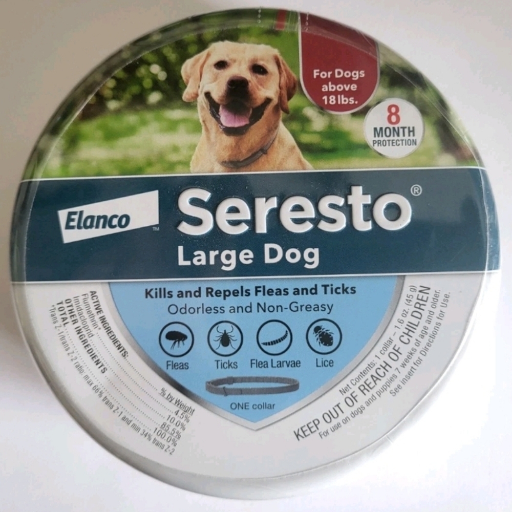 Seresto Large Dog Flea & Tick Collar 8 Month Protection Over 18 lbs
